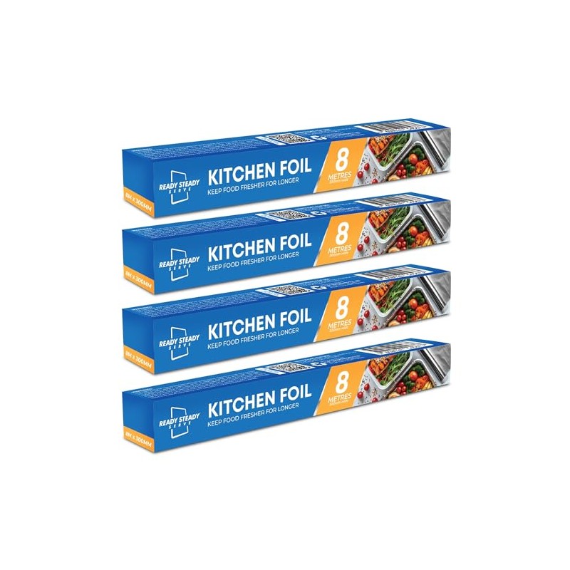 4 Pack Tin Foil Roll | 32M Aluminium Kitchen Everyday