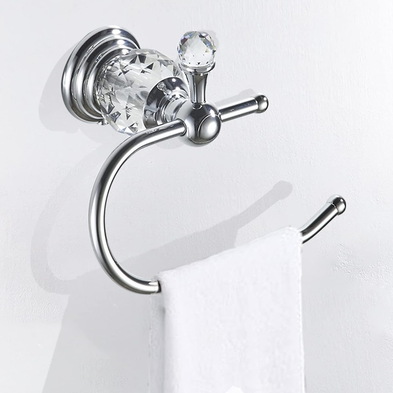 WOLIBEER Crystal Toilet Paper Holder, Polished Chrome Tissue Paper Holder