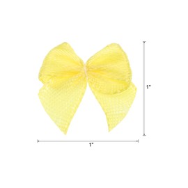 sourcing map 80Pcs Mini Ribbon Bow 1" Mini Fabric Satin Ribbon Flower Bows for Craft DIY Sewing Wedding Birthday Party Yellow