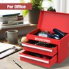 WORKPRO Mini Metal Tool Box with 2 Drawers and Top