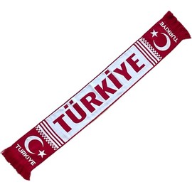 Taraftar 7/24 Türkiye Scarf for Football Fans, Red and white