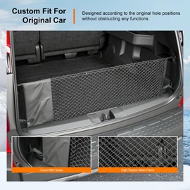 powoq Cargo Storage Net Compatible with 2025 Toyota 4Runner Trunk Cargo Netting 35.43''x11.81'' Trunk Storage Mesh Replacement for 2025 Toyota 4Runner Accessories