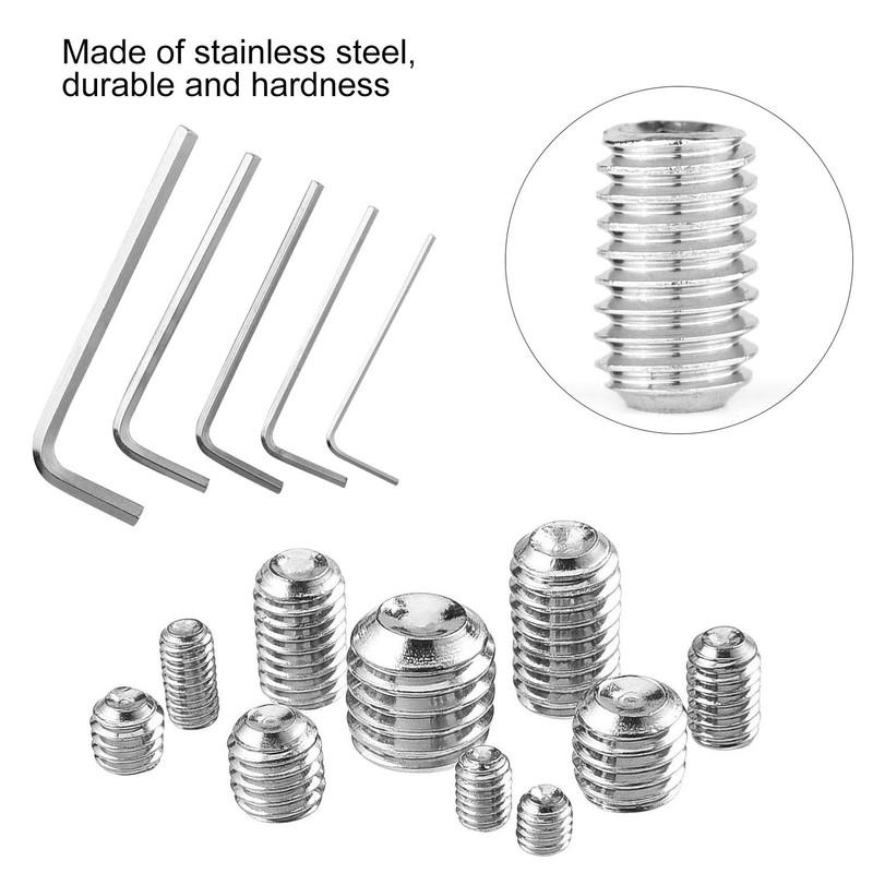 KUUQA 400 Pcs Grub Screws Set Allen Key Screws M3