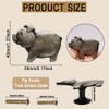 Hdtyyln Cute Pig Knobs, 4 Pcs Ancient Silver Animal Zinc