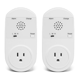 Power Failure Alarm for Freezer, Briidea Power Outage Alarm with LED Indicator Lights and 80-120dB Adjustable Alarm, Perfect for Monitoring Refrigerators, Freezers, and Sewage, 2 Pack