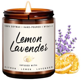Scented Candle for Home | Lemon Lavender Candle | Aromatherapy Candles - Soy Candles for Home Scented, Gifts for Women Men, Lemon Fragrance -7oz, Single-Wick