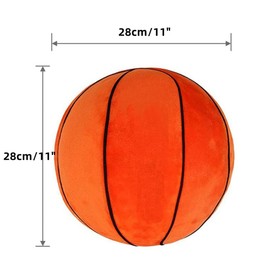 XZJMY Basketball Plush Pillow,Stuffed Sports Throw Plush Toy,Decorative Round Large Basketball Pillow, 3D Ball Shaped Throw Pillows Gift for Girls or Boys (11", Orange)