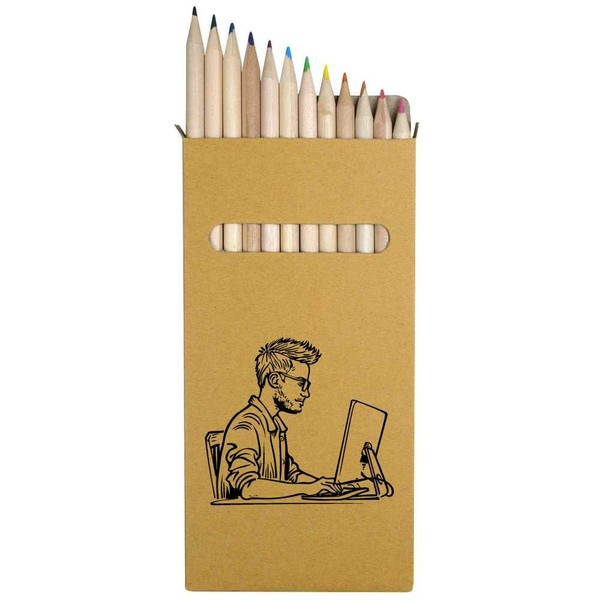 Azeeda 12 x 'Software Developer' Long 178mm Coloured Pencils/Pencil Set