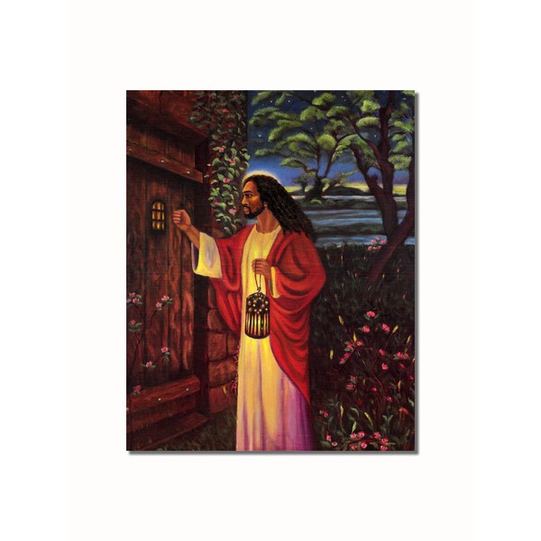 African American Black Jesus Knocking at Your Door Wall Picture 8x10 Art Print