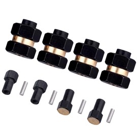 4PCS Brass Extended Hex Wheel Hubs w/Locknuts Wrench Tool for Axial SCX24 1/24 RC Crawler Car Upgrade Parts