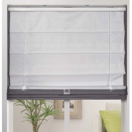 Arlo Blinds Arlo Blinds Thermal Room Darkening Fabric Roman Shades, Color: Graphite, Size: 34" W X 60" H, Cordless Lift Window Blinds