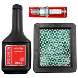 KINDZA Genuine Tune up kit for Honda GCV135 GC160 GCV160 GCV190 GC135 Lawn Mower HRR216 HRC216 HRT216 HRX217 F220 WN20 w/Motor Oil Genuine 17211-ZL8-023 Air Filter Spark Plug 98079-55846