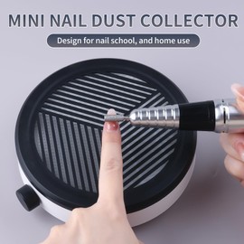 ANGNYA Nail Dust Collector, Small Compact Vacuum Fan Dust Collector for Beginner with Reusable Filter Powerful Dust Suction Machine Manicure Pedicure Tool for Acrylic Nail Polishing Home Use (Black)
