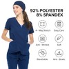 Dagacci Medical Uniform Women's Scrubs Set 4-Way Stretch Split Contrast