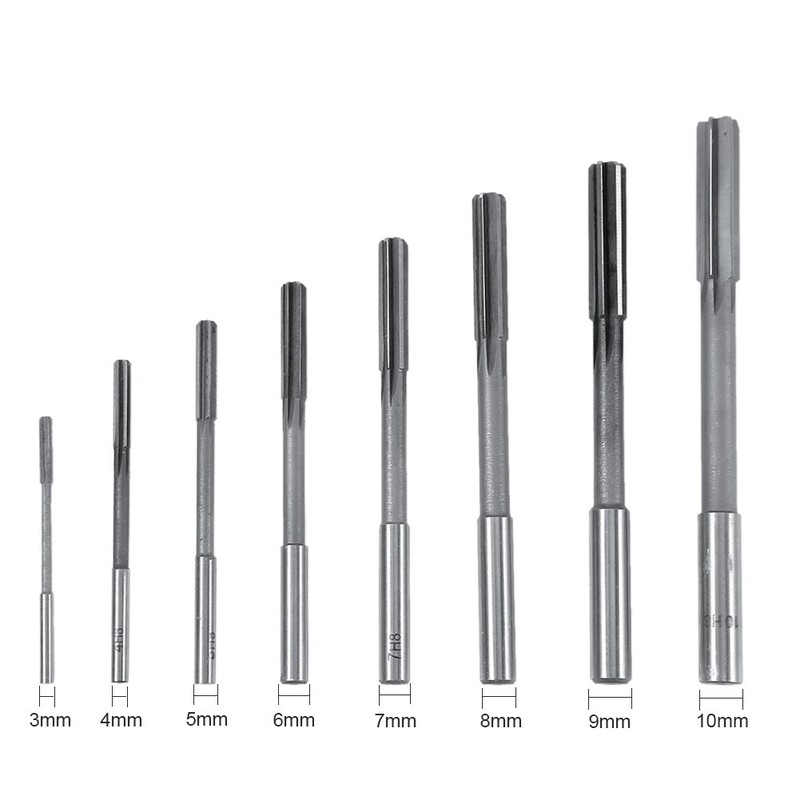 Reamer Set, Milling Tool Set, 8 Pieces HSS Cylinder Shank