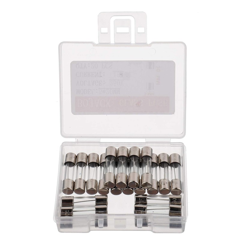 BOJACK 5x20mm 15A 15amp 250V 0.2x0.78 Inch F15AL250V Fast-Blow Glass