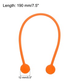 MECCANIXITY Magnetic Cable Clips 7.5 Inch x 0.5 Inch Orange Magnetic Cord Organizer Cable Ties Reusable Twist Ties for Home, Kitchen, Office, 6 Pcs