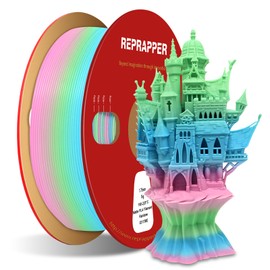 RepRapper Rainbow PLA Filament, Multicolor PLA 1.75 mm Filament (+-0.03 mm), Fast Change 1 kg PLA Filament 1.75 mm, Multi-Color 3D Printing Materials for 3D Printer, Matte Rainbow