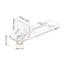 sourcing map 20pcs Cabinet Shelf Clips 5mm/0.2" Self-Locking Polycarbonate Plastic Shelf Support Peg Clips for 20mm Board Furniture Bookcase Wardrobe, Transparent