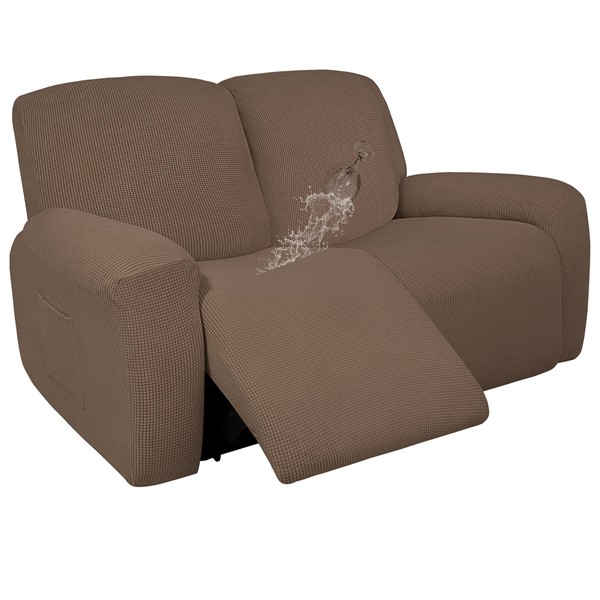 Easy-Going 100% Dual Waterproof Recliner Loveseat Cover, 6-Pieces Stretch Relining