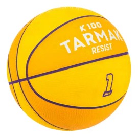 Minipelota de baloncesto K100 Rubber Tarmak, color amarillo                                                                                           