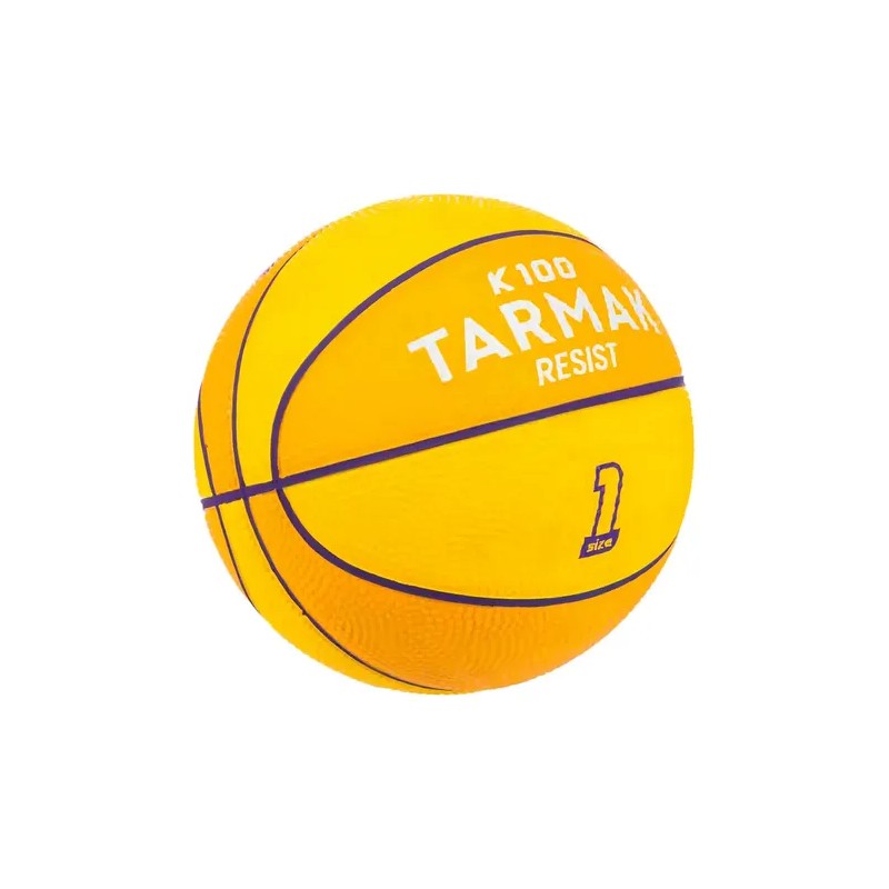 Minipelota de baloncesto K100 Rubber Tarmak, color amarillo