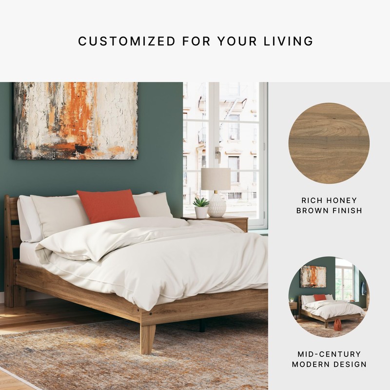 Signature Design by Ashley Deanlow Rustic Panel Headboard, Full, Light