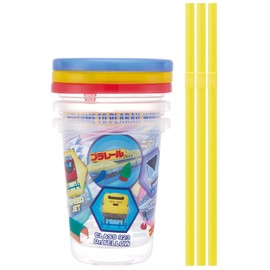 Skater SIH2ST-A Plarail 22 Tumbler with Straw, 8.1 fl oz (230 ml), 3 Pieces, Made in Japan