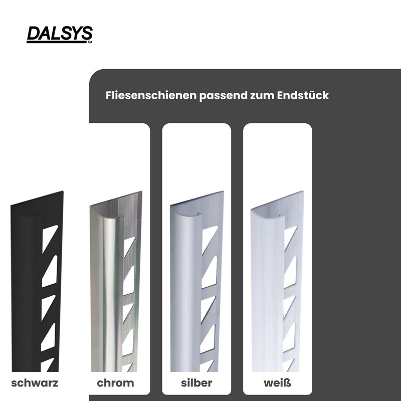 Dalsys Outer Corner for Tile Rail Aluminium (Anodised) Quarter Circle