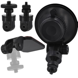 iSaddle 1/4" 1/8" Thread Camera Windshield Suction Cup Mount Holder & Dashboard Tripod Adhesive Mount for GoPro CHORTAU OldShark NIUTA Boogiio ORSKEY Abask Dash Cam Sport Camera (1/4" M4 Screw Joint)