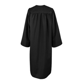 Herrenbek Matte Choir Robe for Church Judge Robes Costumes Pulpit Robe Pastor Baptism Graduation Gown for High School, Black, 48