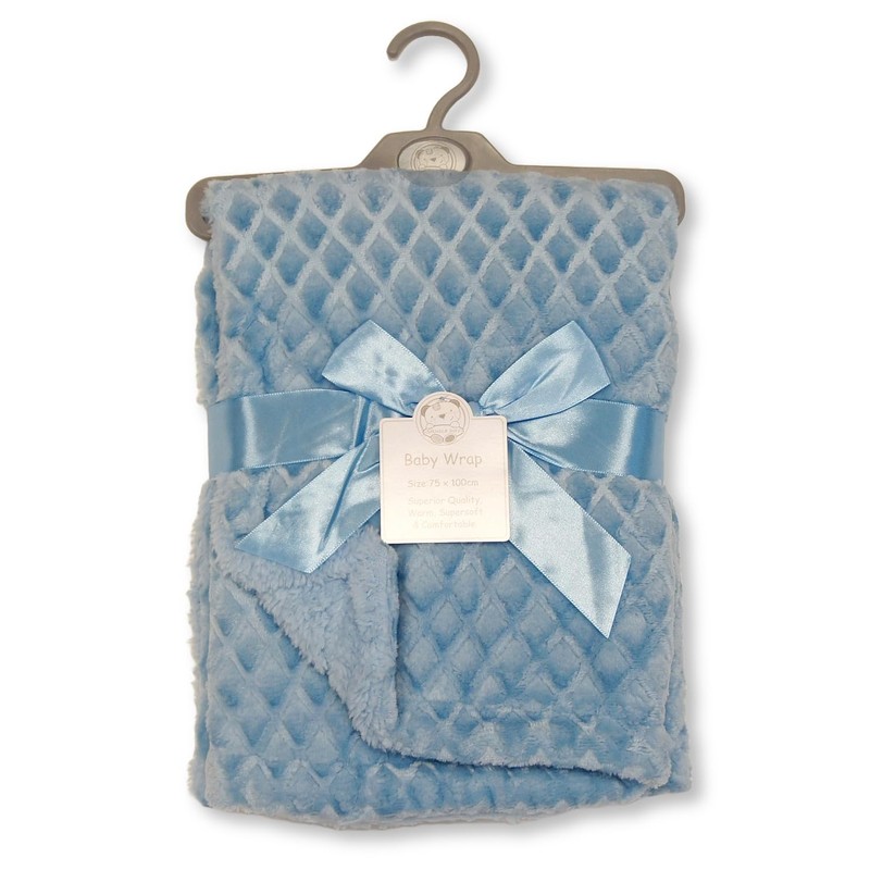 Baby Diamond Wrap Blanket with Sherpa Back - Pink and