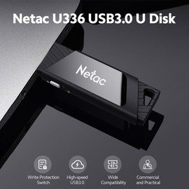 Netac U336 USB3.0 128GB U Disk Portable High-speed Write Protection USB Flash Drive Wide Compatibility Black