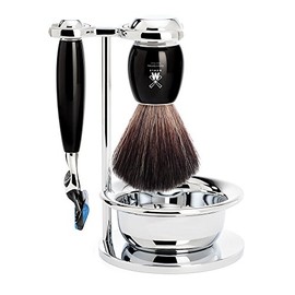 MÜHLE VIVO 4-Piece Black Fiber Brush 5-Blade Razor Luxury Shaving Set