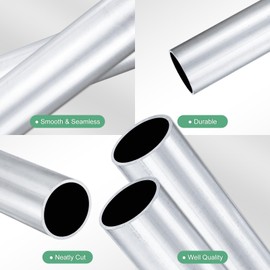 M METERXITY 2-Pack 300mm 6063 Aluminum Round Tube, 25mm ID 28mm OD Seamless Aluminum Tubing for Construction/Machining/DIY Crafting, Metal Straight Pipe [0.98"x1.1"x12"]