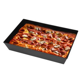 GRILL FORCE Detroit Style Pizza Pans, 10 X 14 Inch Deep Dish Pizza Pan, Non Stick Pizza Pan, Square Baking Pan, Bakeware Kitchenware, Aluminum Pizza Pan, Sicilian Pizza Pan (10 x14 inch-black)