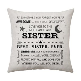 Aconesong You're Awesome Sister Gifts Reminder Cushion Cover Throw Pillow Case Decoration 45 x 45 cm Sister