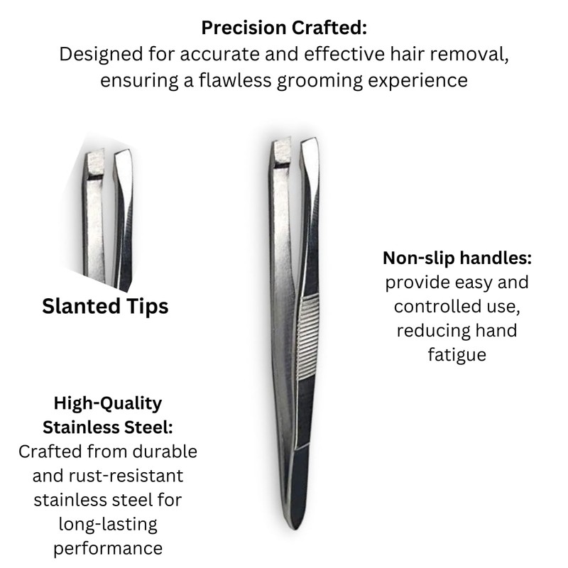 Slant Tip Tweezers Professional Stainless Steel Silver Slanted Tweezer Best