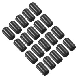PATIKIL 12.5mm Snooker Cue Tip Cover, 20 Pcs Pool Cue Tips Rubber Cover Billiards Head Club Protector Stick Head Tool for Snooker Accessory, Black