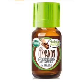 Healing Solutions New Healing Solutions ORGANIC Cinnamon Cassia ESSENTIAL OIL -0.33 Fl Oz/10ml