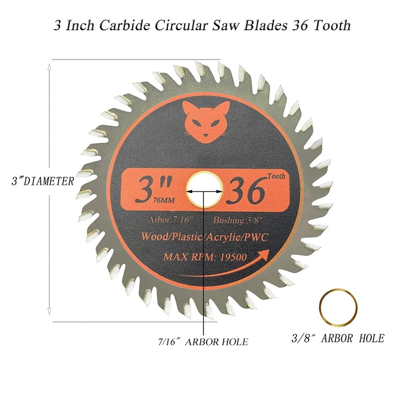 3 Inch Carbide Circular Saw Blade 36 Tooth, Saw Blade