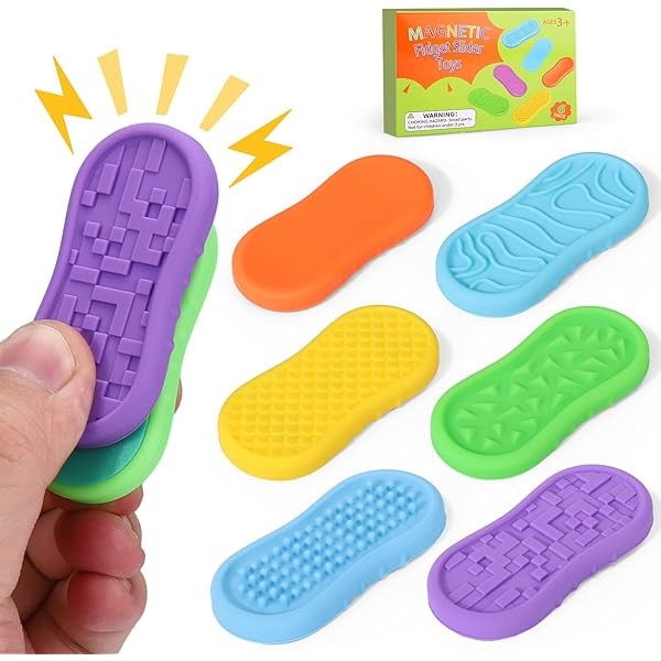 BUSOHA Silicone Magnetic Fidget Slider Toys - Relieve Anxiety Sensory