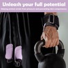 Ptenzor Adjustable Light Purple Weightlifting Wrist Straps, Cowhide & Neoprene