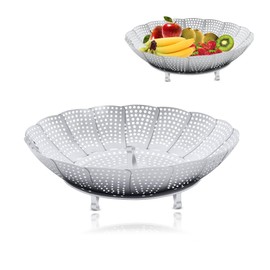 SVUPUE Steamer Insert, Diameter 20 cm, Vegetable Steamer, Stainless Steel Steamer, Steamer Insert, for Vegetables, Pans and Various Cooking Processes, Small