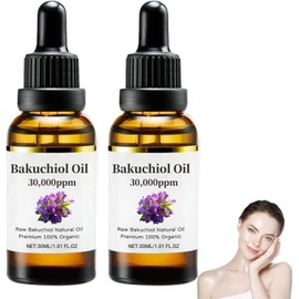 Aceite de Bakuchiol Orgánico Prensado en Frío 30.000 PPM, Sérum Facial Antienvejecimiento Avanzado 2026, Cuidado de la Piel Hidratante y Reafirmante con Ingredientes Naturales, (2PCS)