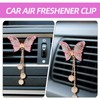 Healifty 2pcs Bling Butterfly Air Vent Clips Crystal Pandent Car