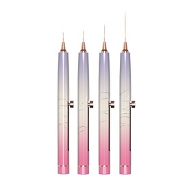 20PCS Nail Art Brushes Set, YIHUALE Push Contact Builder Nail Extension Gel Brush, Gel Polish Art Design Pen Painting Tools, Nail Art Liner Brush and Dotting Pen for Salon, DIY (Pink+purple, 4+16PCS)