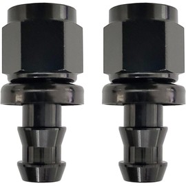 通用 2Pcs Aluminium 6AN Straight Push On Fuel Hose Fitting