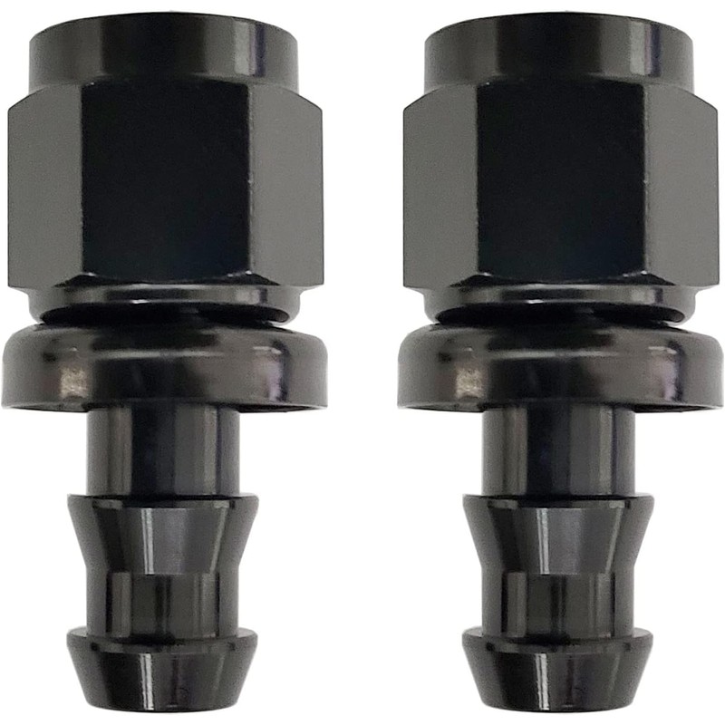 通用 2Pcs Aluminium 6AN Straight Push On Fuel Hose Fitting