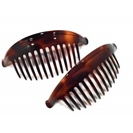 niavida 2 x Steckkamm havanna-braun 17 cm - made in France - Einsteckkamm GROSS